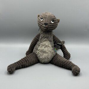 Les Deglingos Les Ptipotos Gray Otter NAMASTOU 10" Corduroy Ribbed